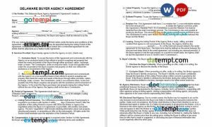 free delaware buyer agency agreementtemplate, Word and PDF format