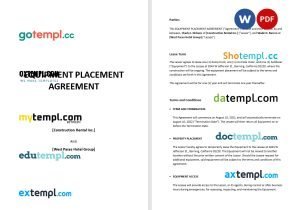 free event contract agreement template, Word and PDF format