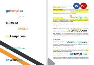 free house rental contract template, Word and PDF format