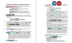 free florida land contract template, Word and PDF format