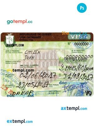 Cameroon Atlantic bank visa card debit card template in PSD format, fully editable