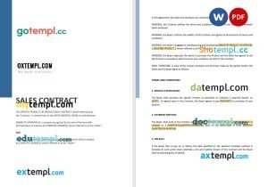 free general sales contract template, Word and PDF format