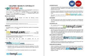 free graphic design contract template, Word and PDF format
