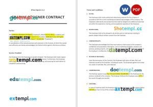 free graphic designer contract template, Word and PDF format