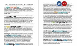 free HIPAA employee confidentiality non-disclosure agreement NDA template, Word and PDF format