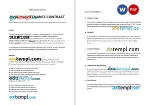 free HVAC maintenance contract template, Word and PDF format