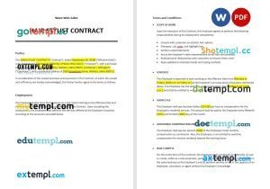 free hair stylist contract template, Word and PDF format