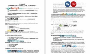free Illinois independent contractor agreement template, Word and PDF format
