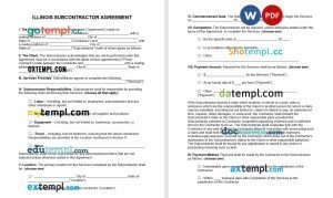 free Illinois subcontractor agreement template, Word and PDF format