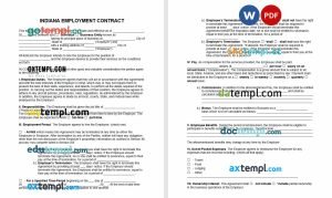 free Indiana employment contract template, Word and PDF format