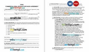 free Iowa commercial real estate purchase agreement template, Word and PDF format