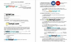 free Iowa marital settlement agreement template, Word and PDF format