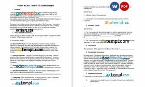 free Iowa non-compete agreement template, Word and PDF format