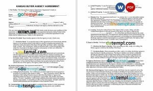 free Kansas buyer agency agreement template, Word and PDF format