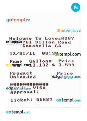 Post Office LTD payment receipt PSD template