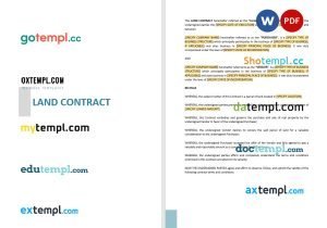 free land contract template, Word and PDF format