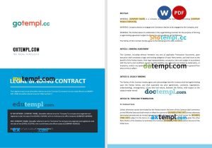 free legal binding contract template, Word and PDF format