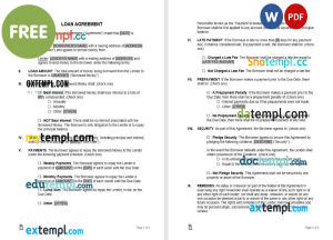 free Loan agreement template, Word and PDF format