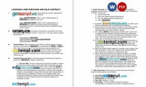 free Louisiana land contract template, Word and PDF format