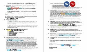 free Louisiana non-disclosure agreement NDA template, Word and PDF format