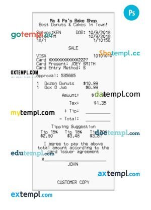 USA clothing company earning statement template in Word and PDF format