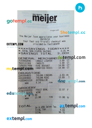 MAGAZINE payment receipt PSD template
