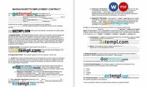 free Massachusetts employment contract template, Word and PDF format