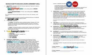 free Massachusetts non-disclosure agreement NDA template, Word and PDF format