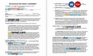 free Michigan buyer agency agreement template, Word and PDF format