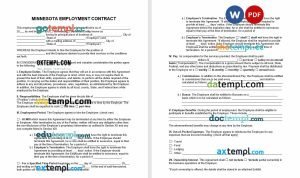 free Minnesota employment contract template, Word and PDF format