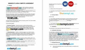 free Minnesota non-compete agreement template, Word and PDF format