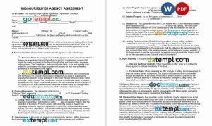 free Missouri buyer agency agreement template, Word and PDF format