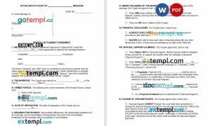 free Missouri marital settlement agreement template, Word and PDF format