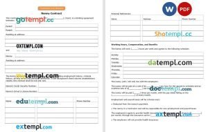 free one page independent contractor agreement template, Word and PDF format