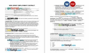 free New Jersey employment contract template, Word and PDF format