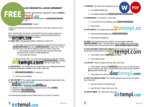 free North Carolina residential lease agreement template, Word and PDF format