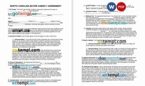 free North Dakota buyer agency agreement template, Word and PDF format