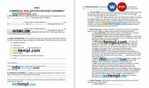 free Ohio commercial real estate purchase agreement template, Word and PDF format
