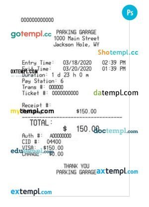 DIXIS payment receipt PSD template