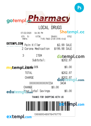 PASSMORE GAS & PROPANE receipt template PSD template