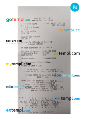 HONG KONG SUPERMARKET payment receipt PSD template