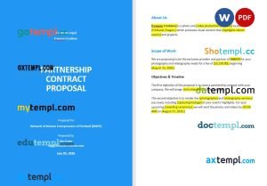 free partnership contract proposal template, Word and PDF format
