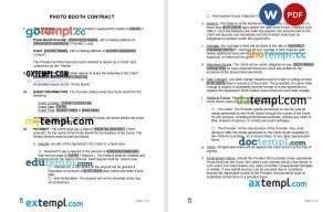free sample investment contract template, Word and PDF format