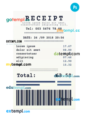 RECEIPT FOR BLACK FRIDAY payment check PSD template
