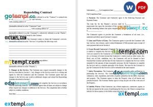 free remodeling contract template, Word and PDF format