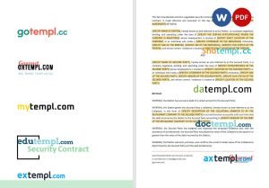 free restaurant security contract template, Word and PDF format