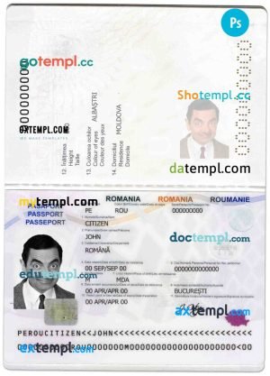 Singapore passport template in PSD format, fully editable, 2006-2017