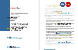 free SEO contract template, Word and PDF format
