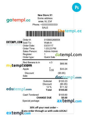 Sample Freelance Invoice template in word and pdf format