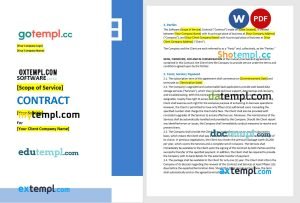 free SaaS software contract template, Word and PDF format
